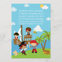 Pirate Party - Invitations d'anniversaire personna