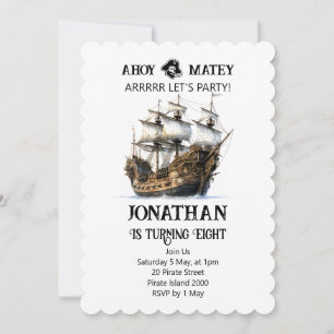 Pirate Party Navire Anniversaire Invitation