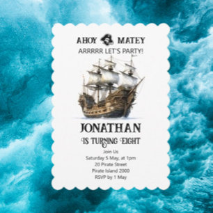 Pirate Party Navire Anniversaire Invitation