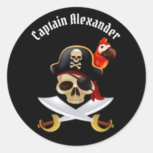 Pirate Personnaliser Sticker Rond Classique