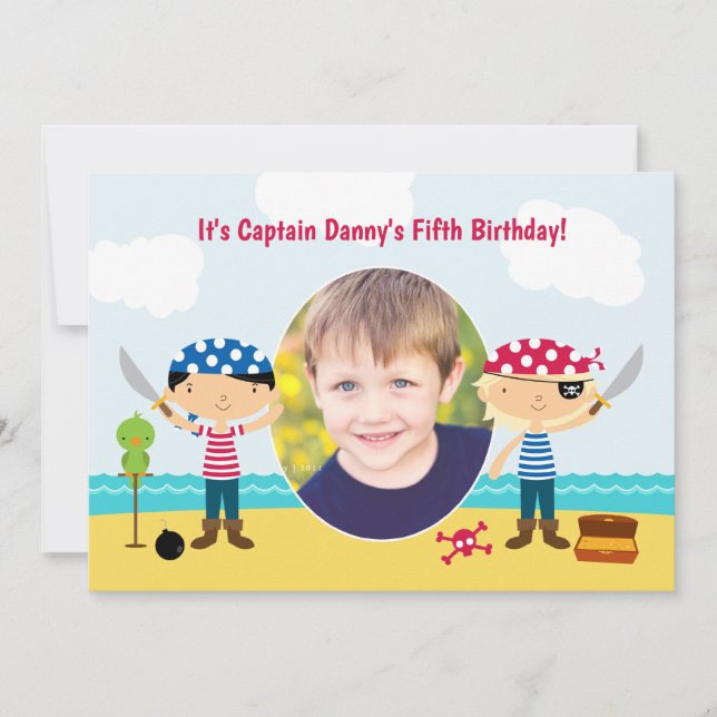 Pirate Photo Anniversaire Invitation (Devant)