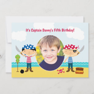 Pirate Photo Anniversaire Invitation