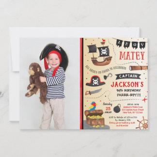  Pirate Photo invitations à la fête d'anniversaire