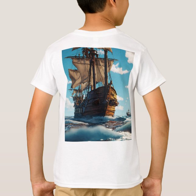Pirate Ship Adventure 3D Animation T-shirt (Dos)