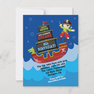 Pirate Ship Anniversaire Invitation