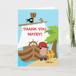 Pirate Ship Boy Carte de remerciements d'anniversa