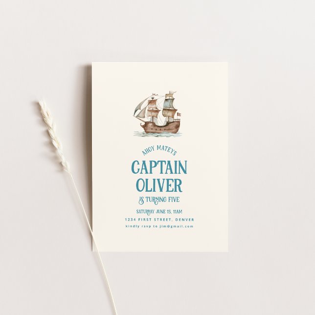 Pirate Ship Treasure Anniversaire Invitation (Créateur téléchargé)