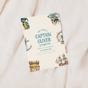 Pirate Ship Treasure Anniversaire Invitation