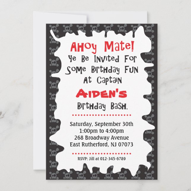 Pirate Skull Carte d'anniversaire (Devant)