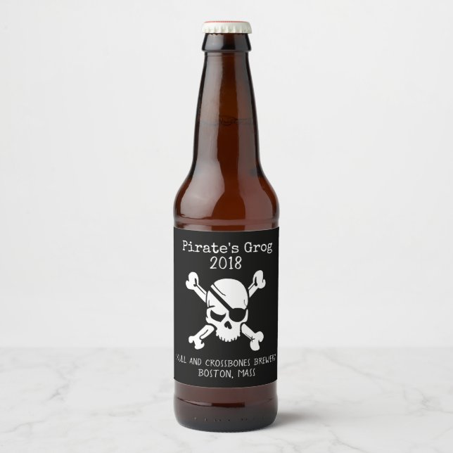 Pirate Skull et Crossbones Étiquette de bières per (Devant)