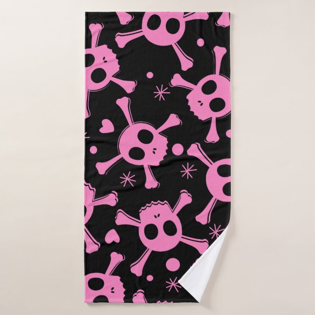 Pirate Skull : Girlish Hearts Motif (Serviette de bain)