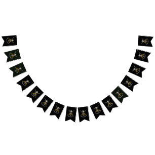 Pirate Skull Treasure Buner drapeaux