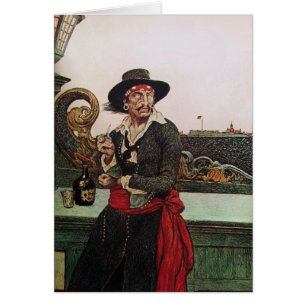PIRATE SUR LE PONT DU NAVIRE / CARTES AU TRÉSOR DE