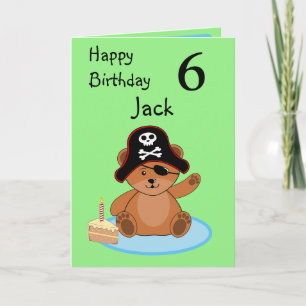 Pirate Teddy Bear Bonne Carte de voeux d'anniversa