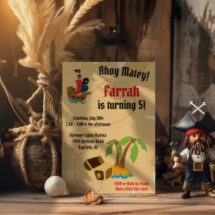 Pirate Thème Anniversaire Fête Invitation
