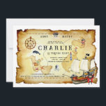 Pirate Thème Anniversaire Fête Invitation<br><div class="desc">Parfois, les fêtes de garçons créatives peuvent être difficiles. Vous avez capturé la princesse et volé le butin, maintenant il est temps pour quelques grignotines, des boissons et peut-être quelque chose pour le perroquet aussi. Les fêtes pirates sont un grand succès pour les plus jeunes et quand il s'agit d'inviter...</div>