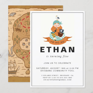 Pirate Thème Anniversaire Fête Invitation