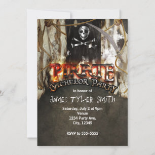 Pirate Thème Bachelor Party Invitations