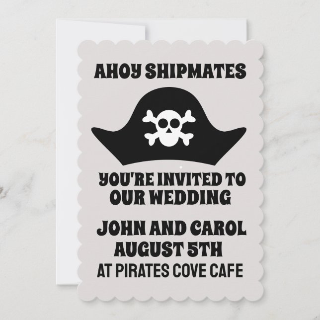 PIRATE THÈME NAUTIQUE INVITATIONS MARITIMES (Devant)
