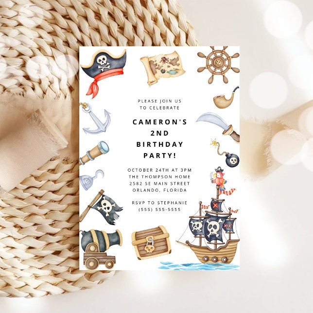 Pirate Themed Birthday Party Invitation (Créateur téléchargé)