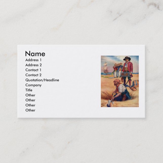Pirate Treasure Carte de visite (Devant)