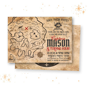 Pirate Treasure Map Invitation Anniversaire
