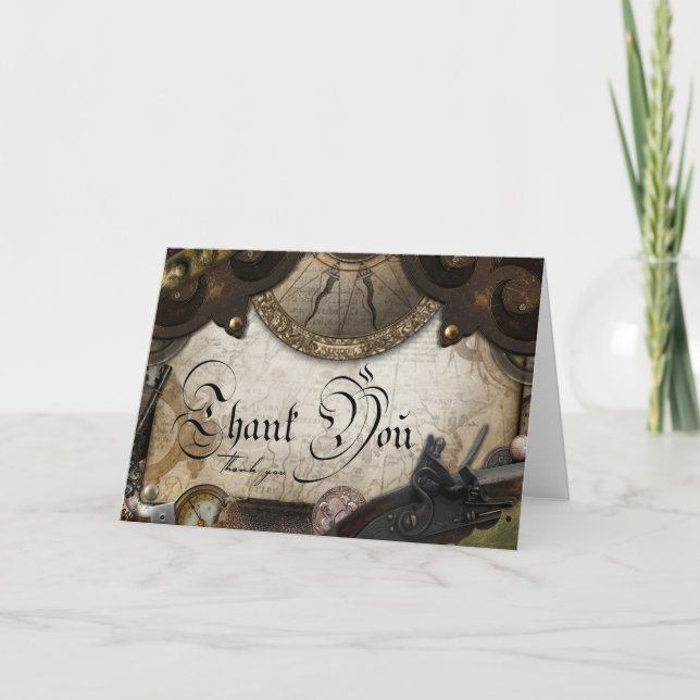 Pirate Vieux Monde Carte de remerciements à thème (Devant)