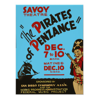 Pirates colorés vintages de Penzance Poster Imprim