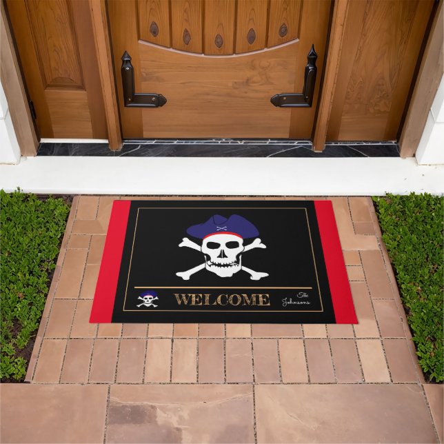 Pirates Drapeau & Capitaine Jack, tapis de maison  (De plein air)