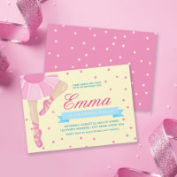 Pirouette Rose Ballerina Invitation Anniversaire