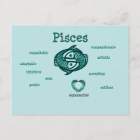 Pisces caractéristiques zodiac carte postale