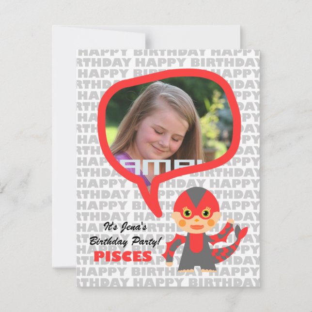 Pisces Kids Party Invitation avec photo (Devant)