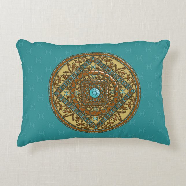 Pisces Mandala Accent Coussin (Devant)