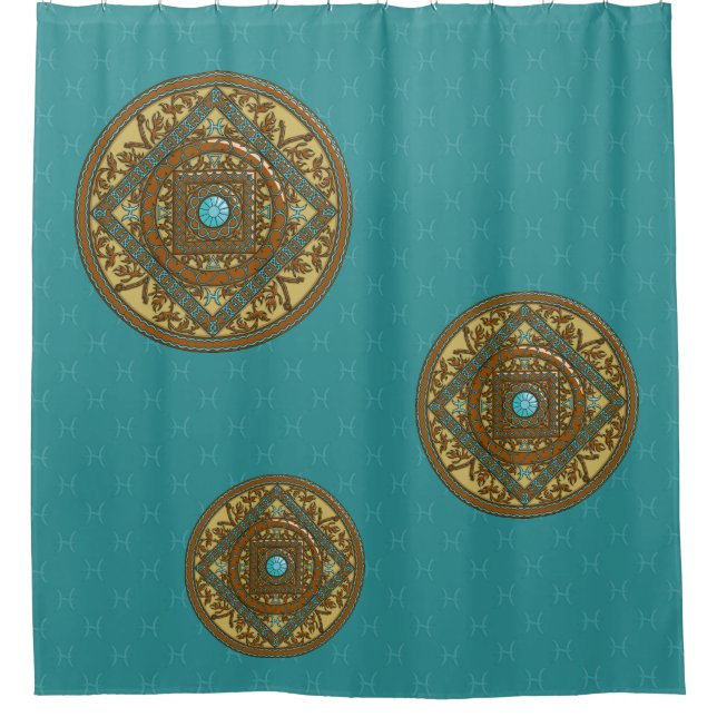 Pisces Mandala Douche rideau (Devant)