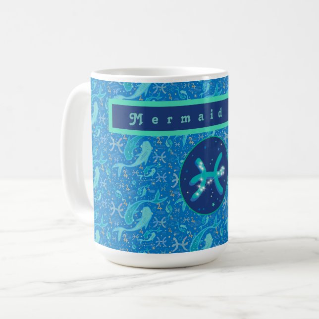 Pisces Modern Personalized Coffee Mug (Devant gauche)