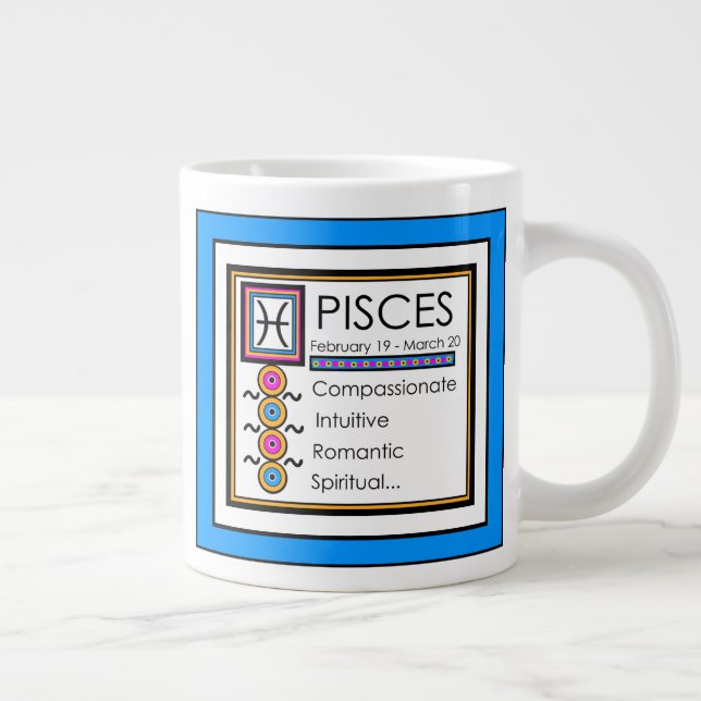 Pisces Personnalité Traits 20oz. Jumbo Mug (Droite)