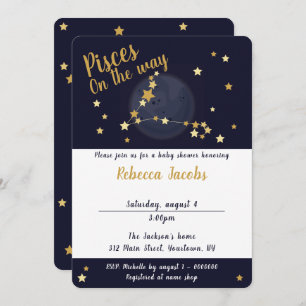 Pisces zodiac Baby shower Invitation
