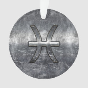 Pisces Zodiac Se connecter en grunge style acier