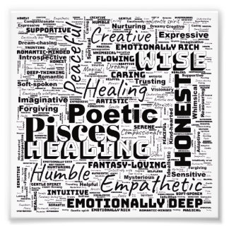 Pisces Zodiac Word Cloud Inspirational Photo 