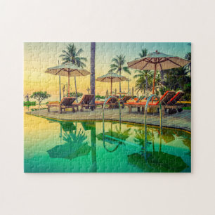 Piscine à Sunset Jigsaw Puzzle