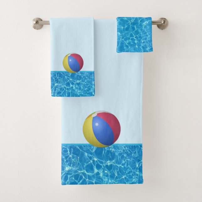 Piscine bleu turquoise eau & beach ball (En situation)