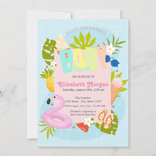 Piscine Crème glacée Baby shower Invitation