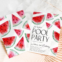 Piscine de pastèque Invitation d'anniversaire