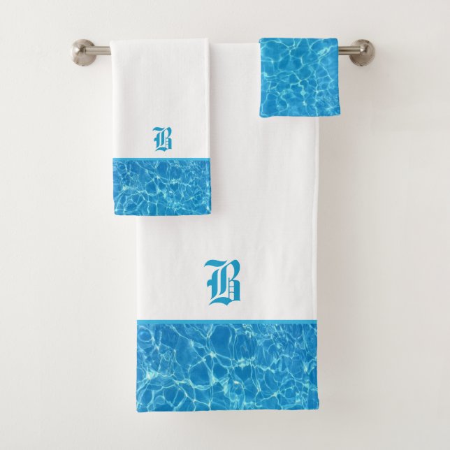 Piscine eau bleu turquoise & calligraphie (En situation)