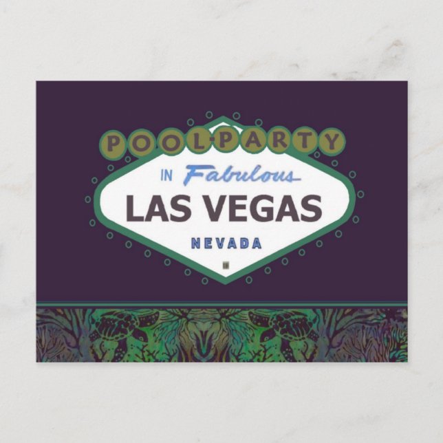 PISCINE FÊTE À Las Vegas Carte Postale (Devant)