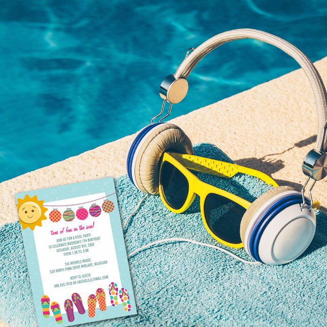 Piscine fête anniversaire Invitations (Créateur téléchargé)