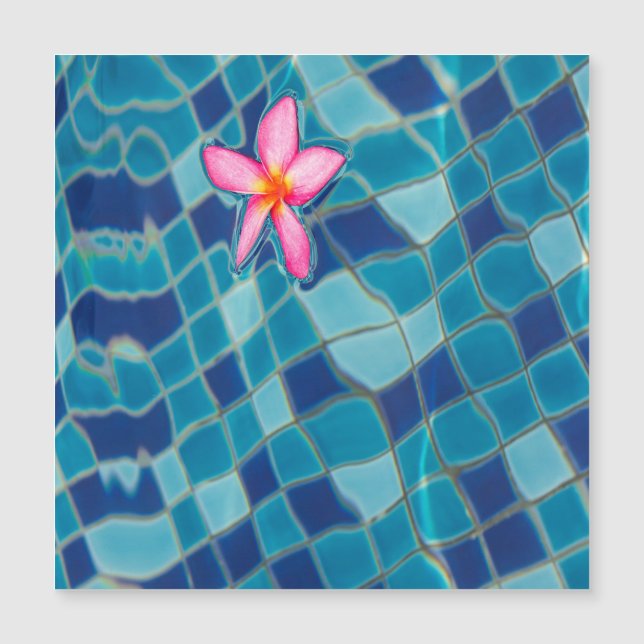 Piscine fête bleu fleur rose aimant flottant (Devant)