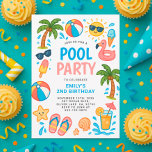 Piscine fêtes été fête d'anniversaire Invitation<br><div class="desc">Piscine fêtes été fête d'anniversaire Invitation</div>