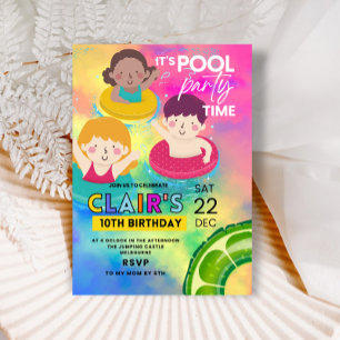 Piscine Invitations Anniversaire Piscine Fête Enfa