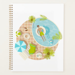 Piscine mec sur la plage tropicale estivale vacanc